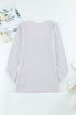 U Neck Button Knit Long Sleeve Top